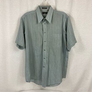 Dior Gray Casual Button Down Shirt with Subtle Stripes